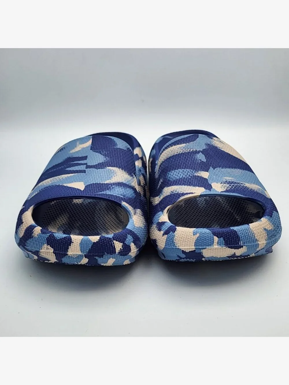 Blue/White Camo Slides | Kid's 10-11